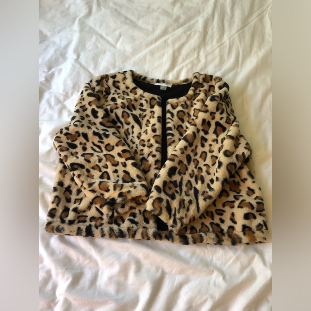 Faux fur Calvin Klein short jacket medium.